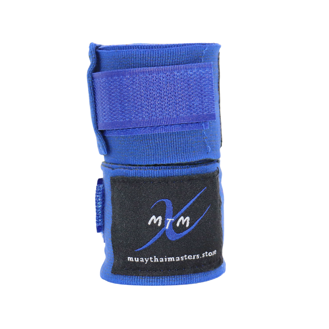 120" (3m) - Blue - Muay Thai Masters Premium Cotton Hand Wraps for Muay Thai and Boxing
