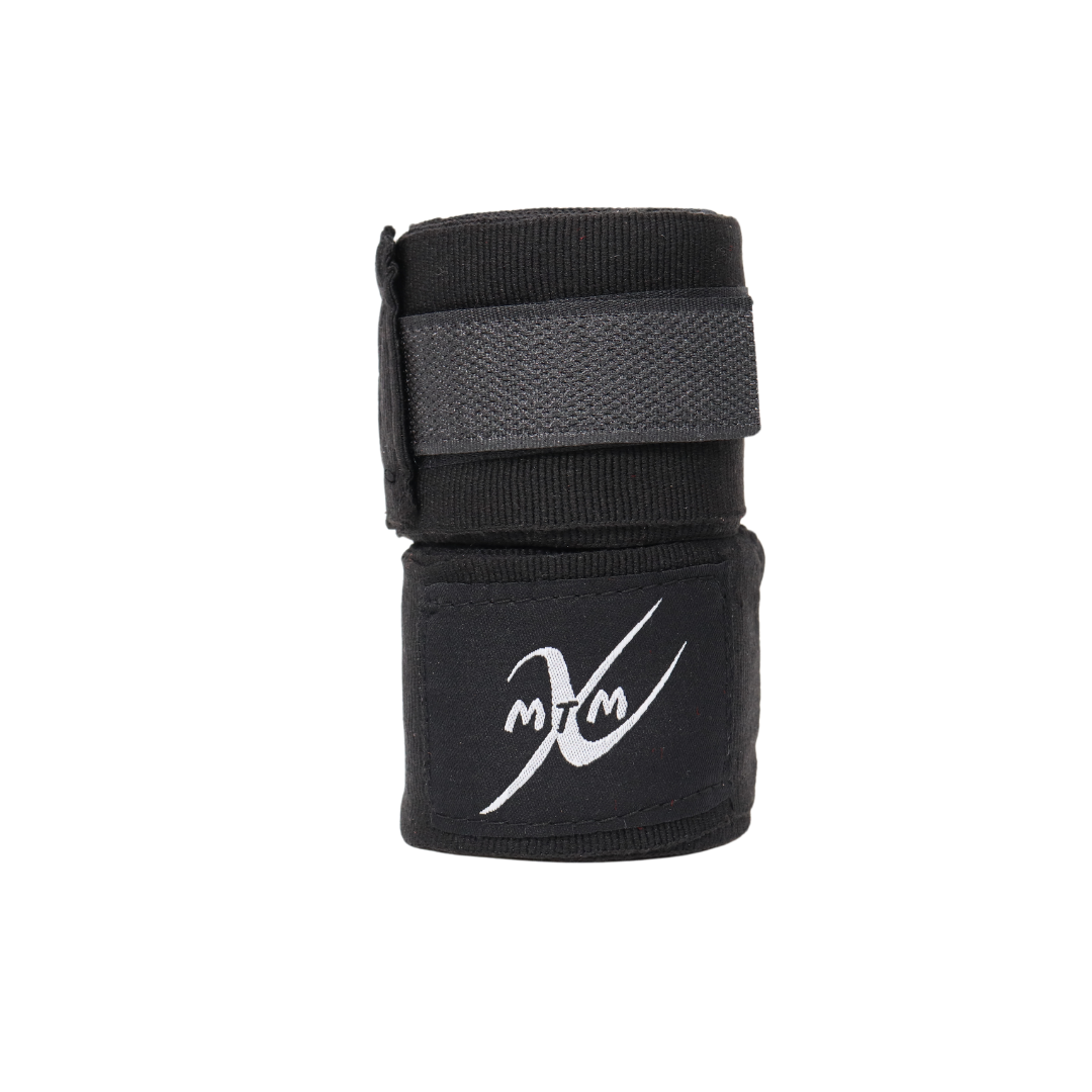180" (4.5m) - Black - Muay Thai Masters Premium Cotton Hand Wraps for Muay Thai and Boxing