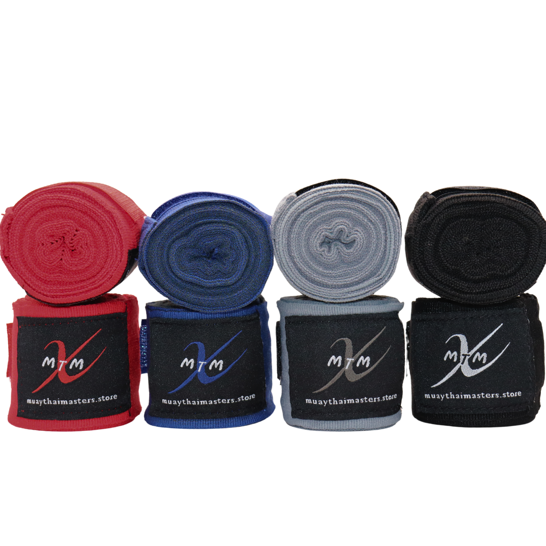 120" (3m) - 4 Pair Pack - Muay Thai Masters Premium Cotton Hand Wraps for Muay Thai and Boxing