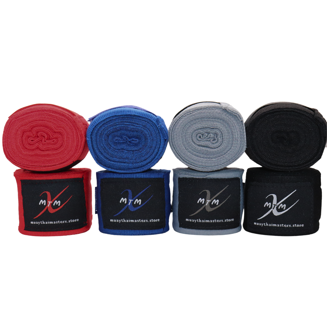 180" (4.5m) - 4 Pair Pack - Muay Thai Masters Cotton Hand Wraps for Muay Thai and Boxing
