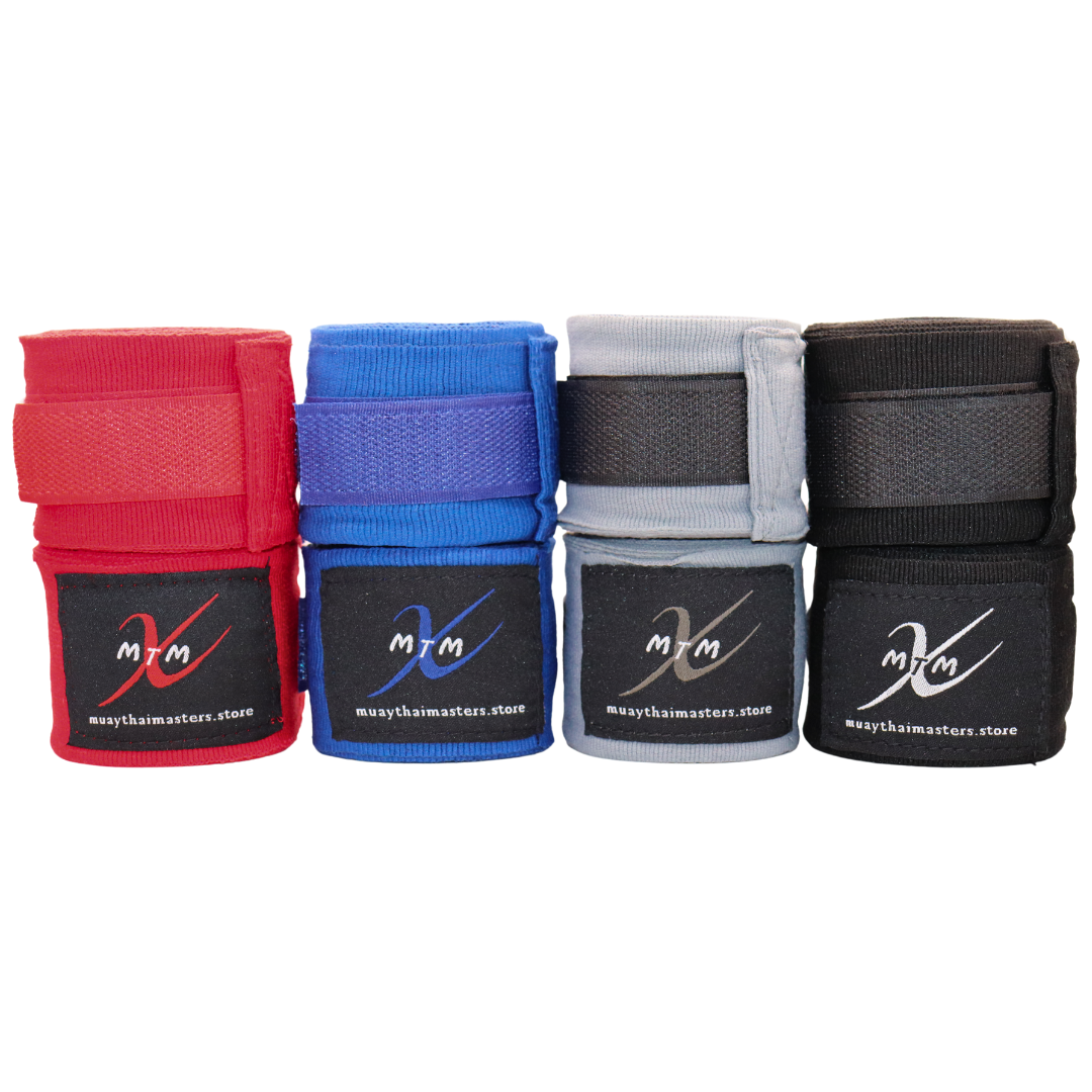 180" (4.5m) - 4 Pair Pack - Muay Thai Masters Cotton Hand Wraps for Muay Thai and Boxing